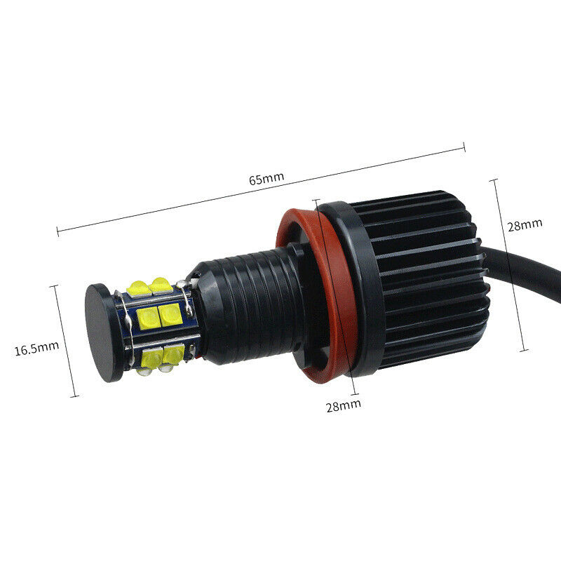 2PCS H8 LED Angel Eyes Halo Ring Light Bulbs HID Xenon 6500K Fit For BMW E82 E90