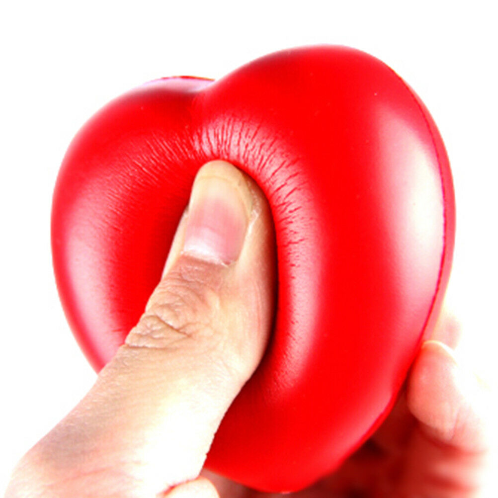 Heart Shaped Stress Relief Squeeze Soft Foam Ball Hand Wrist Exercise Baby Ba.DD