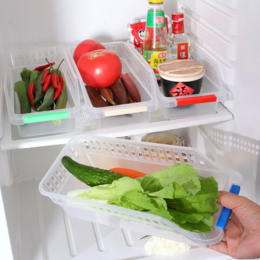Home Kitchen Fridge Space Saver Organizer Slide Shelf Rack Holder Storage