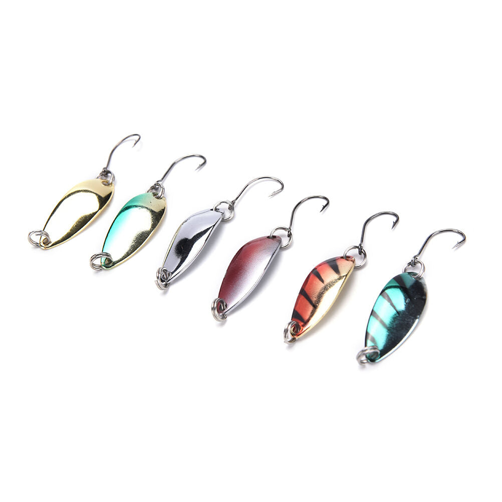 5pcs/lot 3g 30mm Spinner Spoon Fishing Lure Metal Lures Colorful Hard Bait.l8