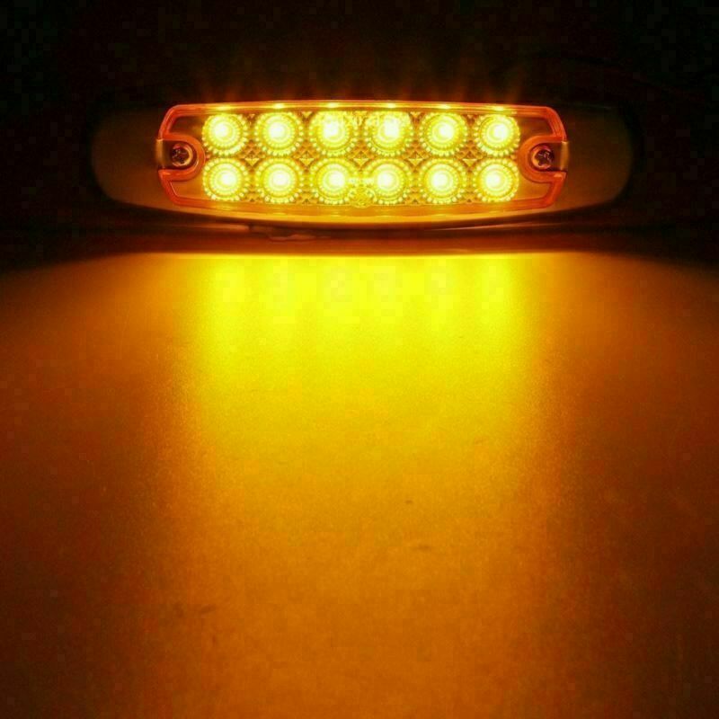 10x 12LED Side Marker Amber Lights for Peterbilt Cab Sleeper Freightliner Truck