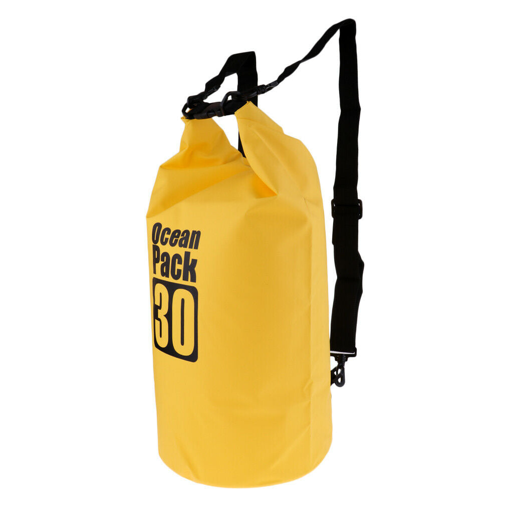 30L Waterproof Dry Bag Backpack for Canoe Boating Kayaking Floating Yellow