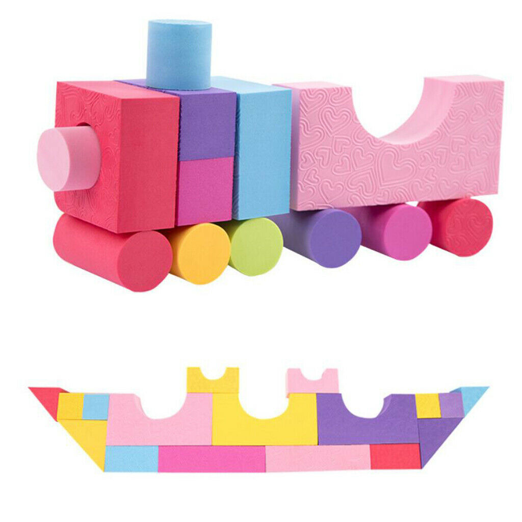 100 Pieces EVA Foam Colorful Building Blocks DIY Educational Toys for Baby