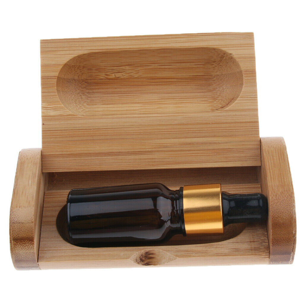 Bamboo Essential Oil Storage Box Display Carry Case Holder For 1 Bottle