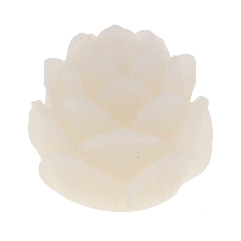 White Buddhism Jade Bodhi  Carved Lotus Beads DIY Jewellery Making Charm