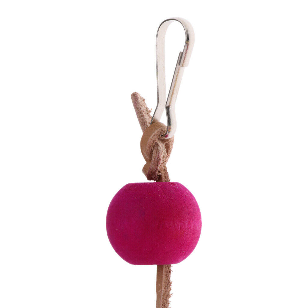 2 x Hanging Parrot Chewing Toys with A Bell - Multicolored Wooden Blocks Tearing