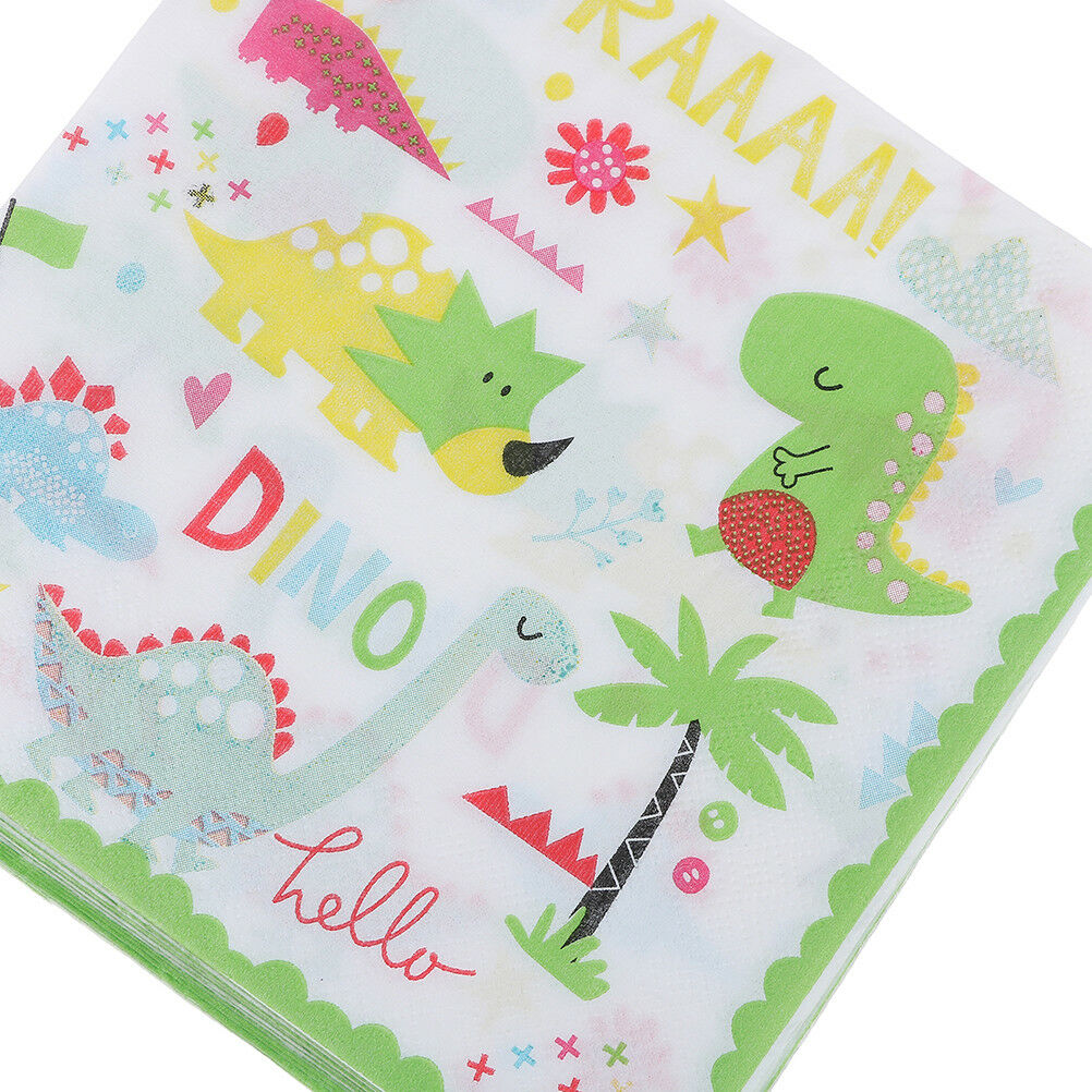 12x Dinosaur Theme Paper Napkins For Kids Birthday Party Tissue Napkin Dec.l8