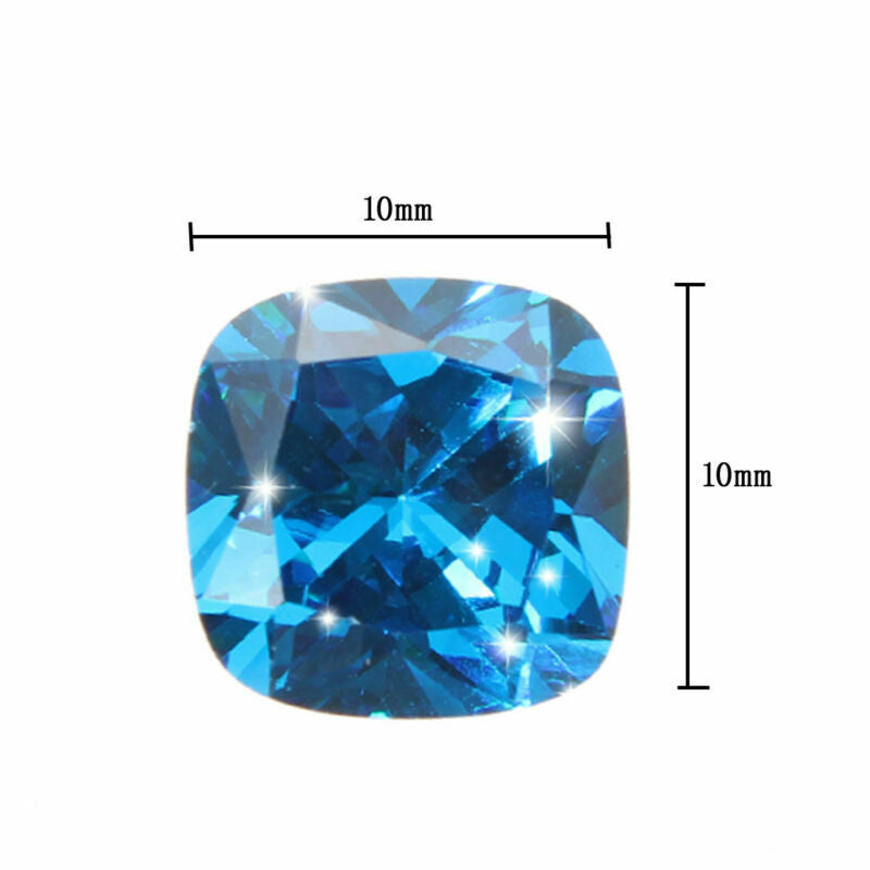 10*10mm Unheated Artificial Ceylon Blue Sapphire 8.71 Carats Cushion Shape