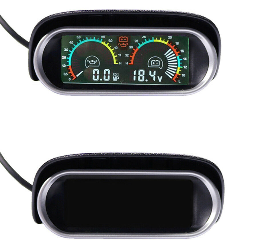 Oil Pressure MP Gauge Voltmeter 9-36v LED Display Car Truck Universal M14 x1.5