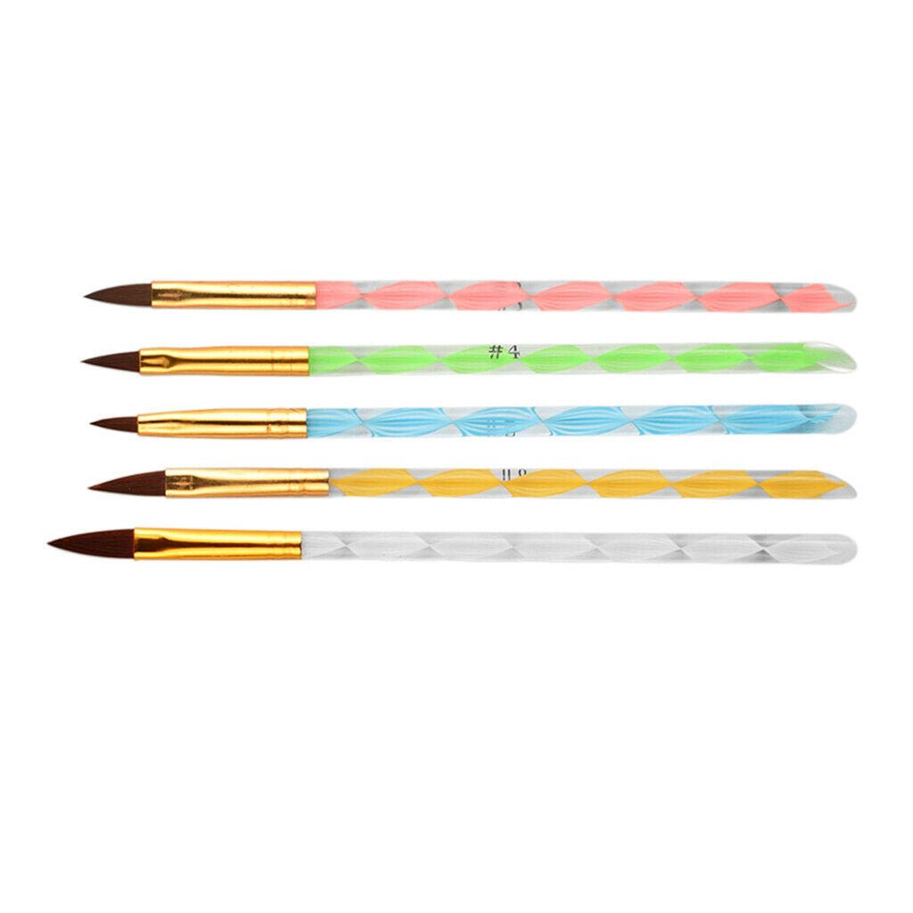 5 lot Thread Acrylic Nail Art Brush Carving Drawing Painting Liner Pen Tool