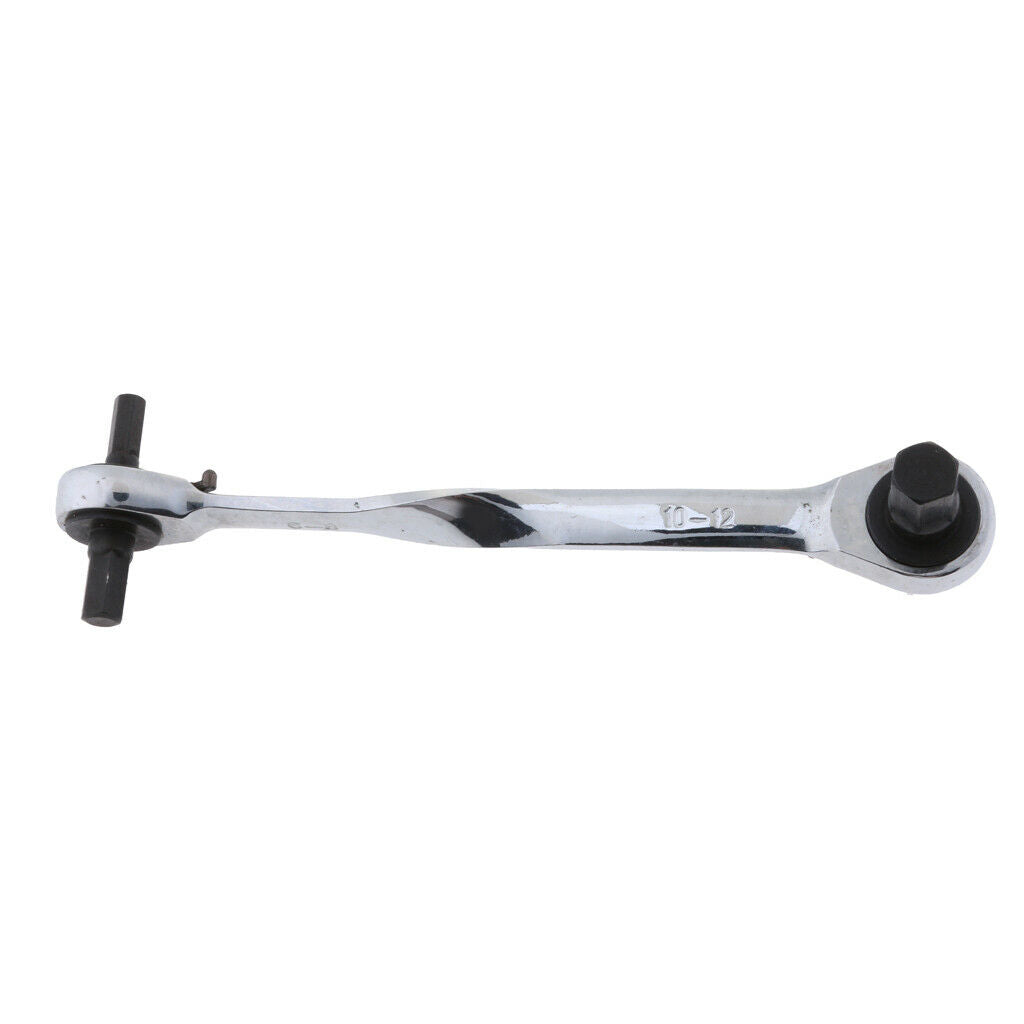 Metric S6xS8-S10xS12 Ratchet Spanner Tool Double End Hex Wrench 19cm/Length