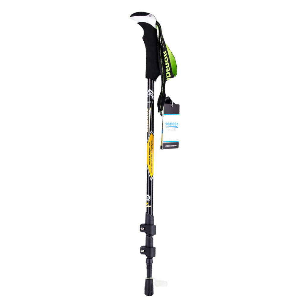 Carbon Fiber Telescopic Skiing Climbing Stick Trekking Hiking Pole Yellow