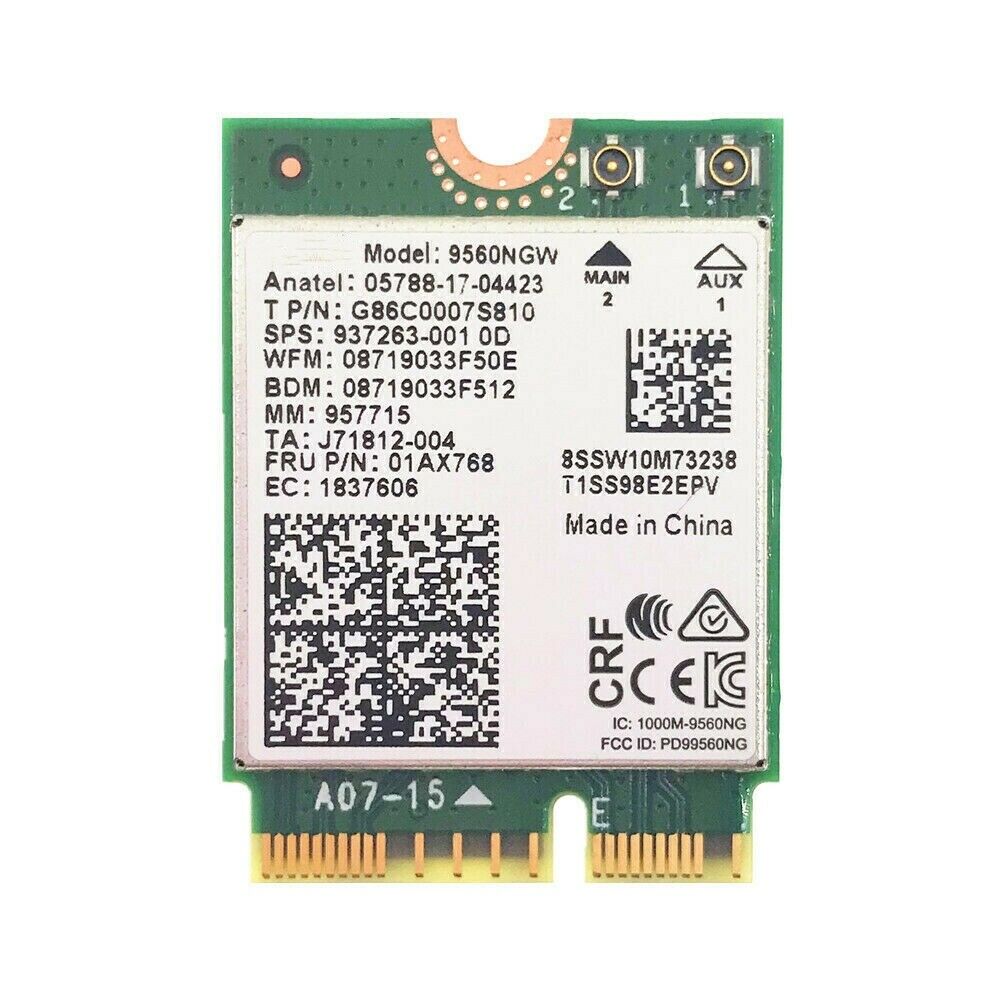 For Intel Dual Band AC 9560 9560NGW 802.11ac 1.73Gbps BT 5.0 NGFF CNVI Card