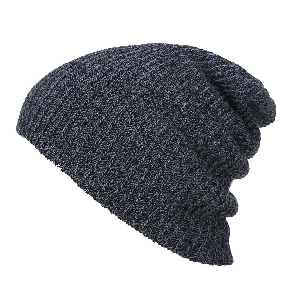 Men WomenCausal  Knitted Baggy Beanie Winter Warm Hat Ski Knit   Black