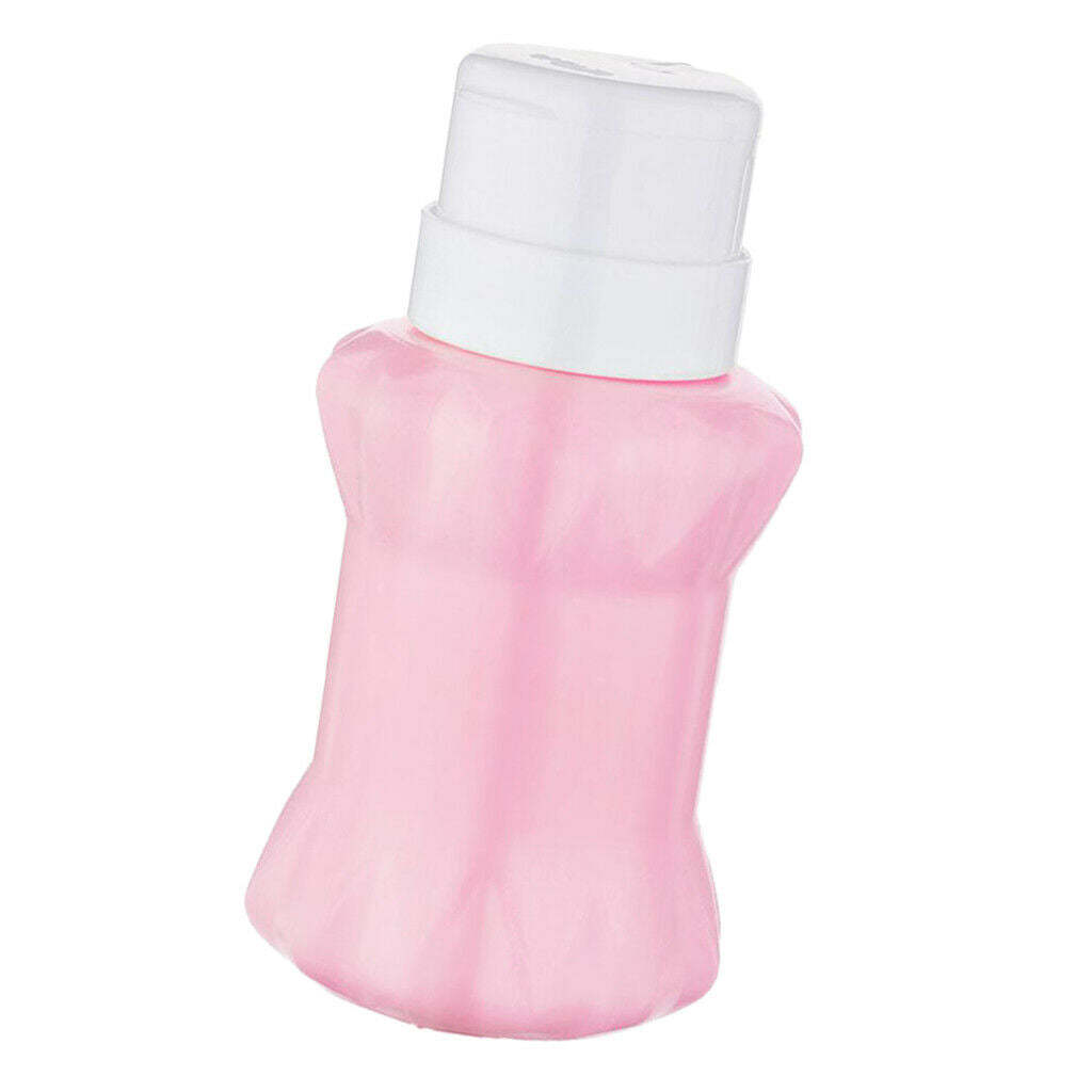 Nail Polish Remover Liquid Push Down Press Pump Dispenser Bottles Pink