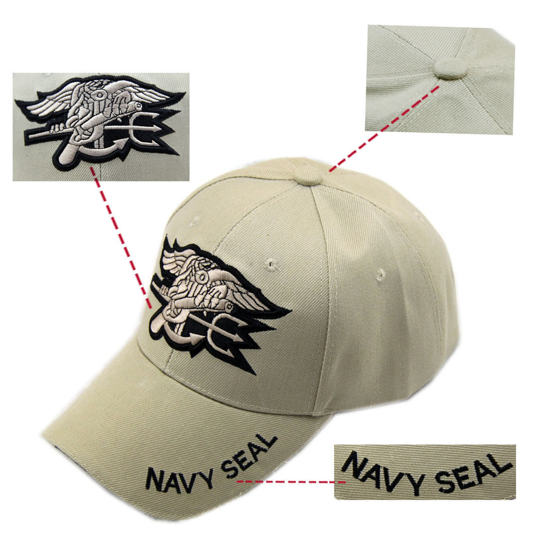 Outdoor US Military Hunting Embroidered Navy Seal Hat Baseball Cap Sunhat Khaki