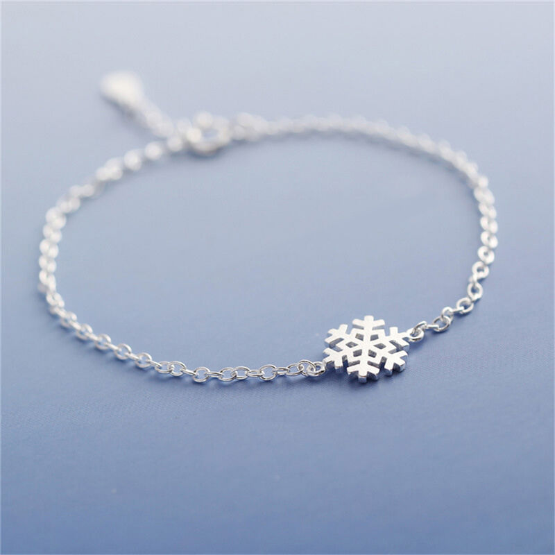 New Fashion Charm Women Girl Snowflake Shape Bangle Wrap Chain Bracelet JO.l8