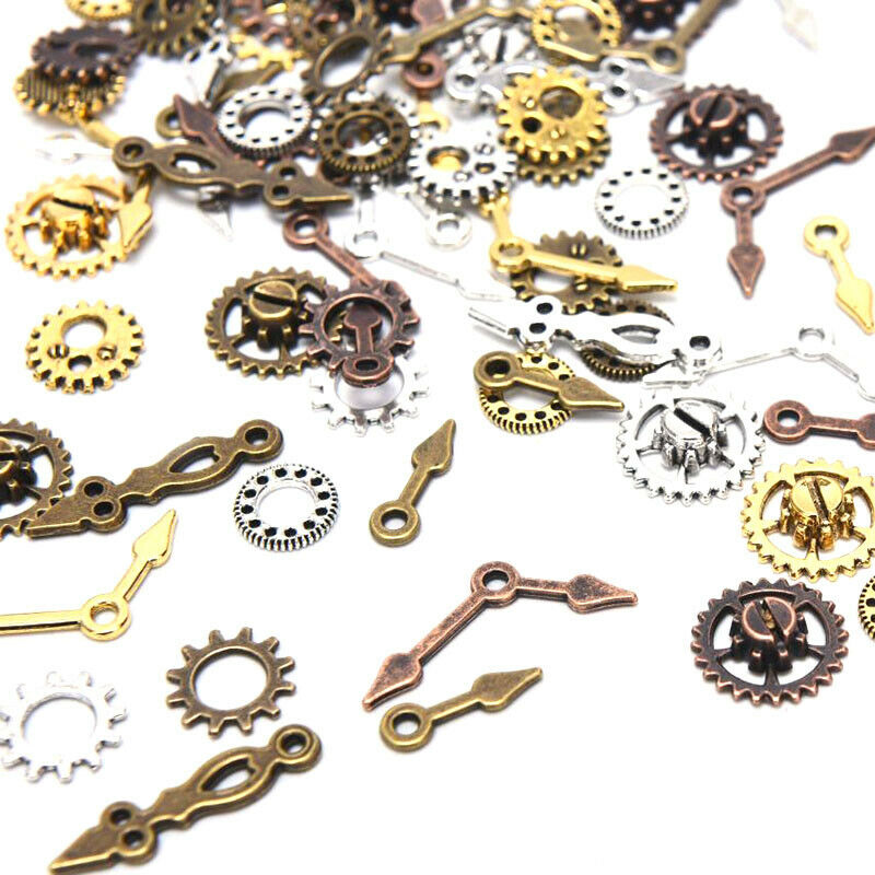 100Pcs/Lot Punk Mixed Gear Cog Pointer Charms Pendants DIY Jewelry FindingsDD