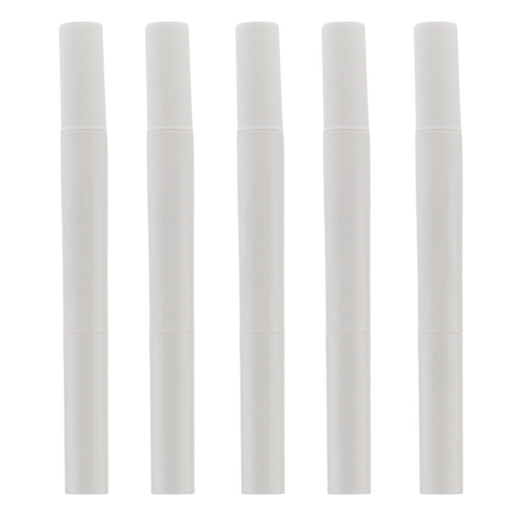 5Piece Empty Twist Pen Cosmetic Nail Lip Oil Eyelash Growth Tube 3ml White