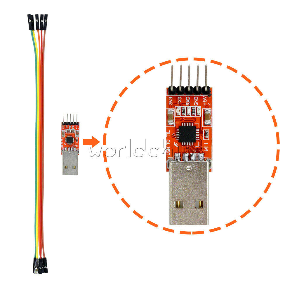 New USB 2.0 to TTL UART 5PIN Module Serial Converter CP2102 STC PRGMR Free cable