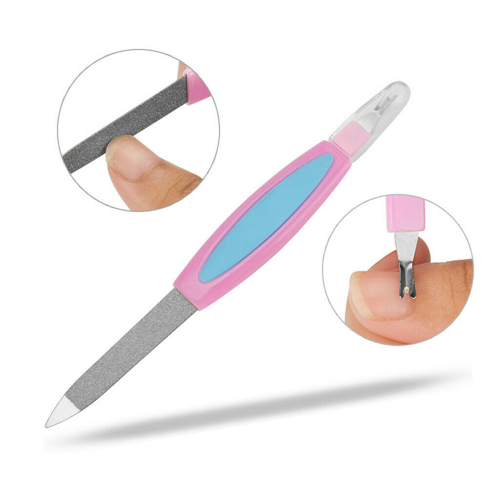 Dual Head Nail Buffer Cuticle pusher For Smooth Nails Professional Manicure