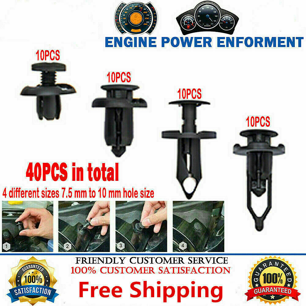 40Pcs/Bag Car Push Retainer Pin Body Bumper Rivet Trim Moulding Clip Accessories