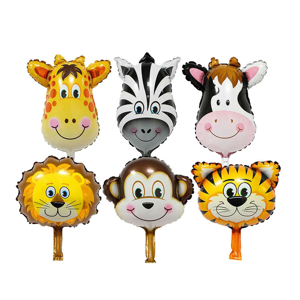 Blesiya   6pcs   Zoo   Animal   Head   Foil   Balloons   Baby   Shower   Kids