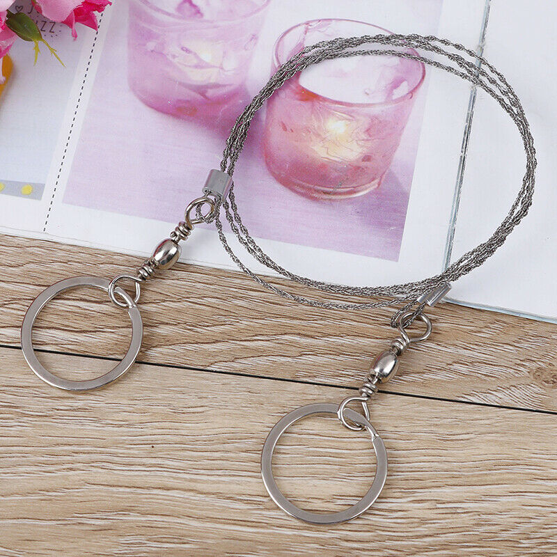 1PC Outdoor String Wire Saw Carbon Ring Scroll Hand Rope Chain Saws Wood Tool US