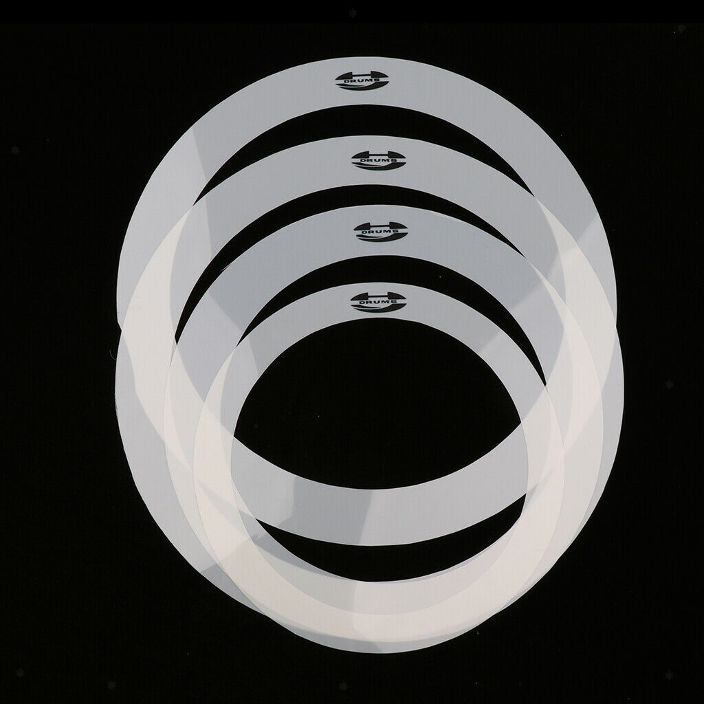 4Pcs PET 10'' 12'' 14'' 14'' Bass Drum Tone Control Rings Eliminate Overtone