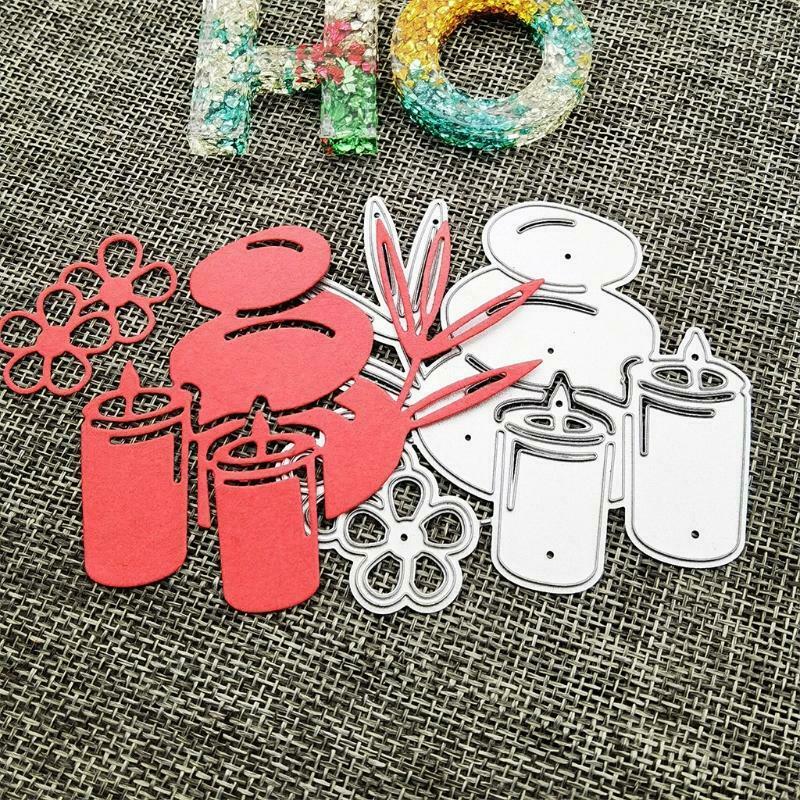 Candle Metal Cutting Dies Stencil DIY Scrapbook Album Paper Card Template Mold