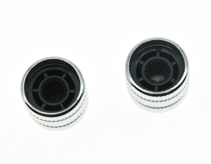 2x Chrome Push on Fit Tele Telecaster Abalone Top Guitar Dome Knobs or Bass Knob