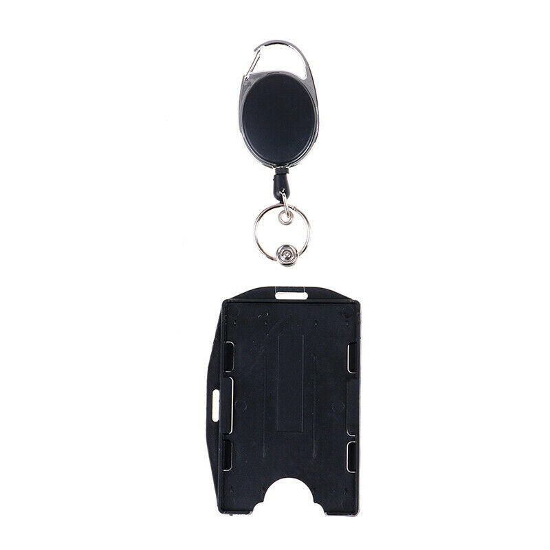 2-Pack Card ID Holder with Retractable Badge Reel w Carabiner & Belt Cl.l8