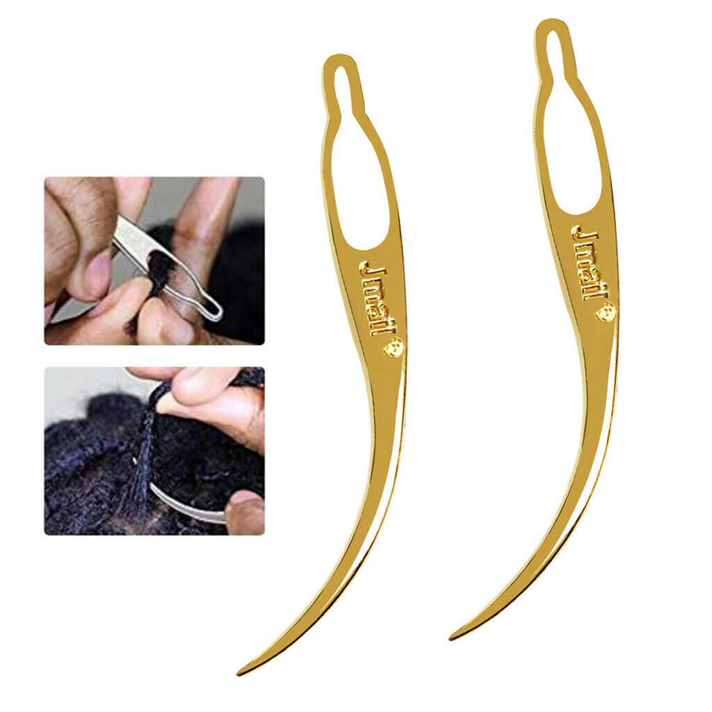 2pcs Dreadlocks Tools Craft Needle Crochet Interlocking Decor DIY Golden