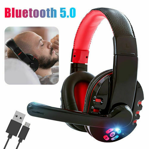 Foldable Bluetooth 5.0 Headphones Earphones Wireless Headset Noise Cancelling