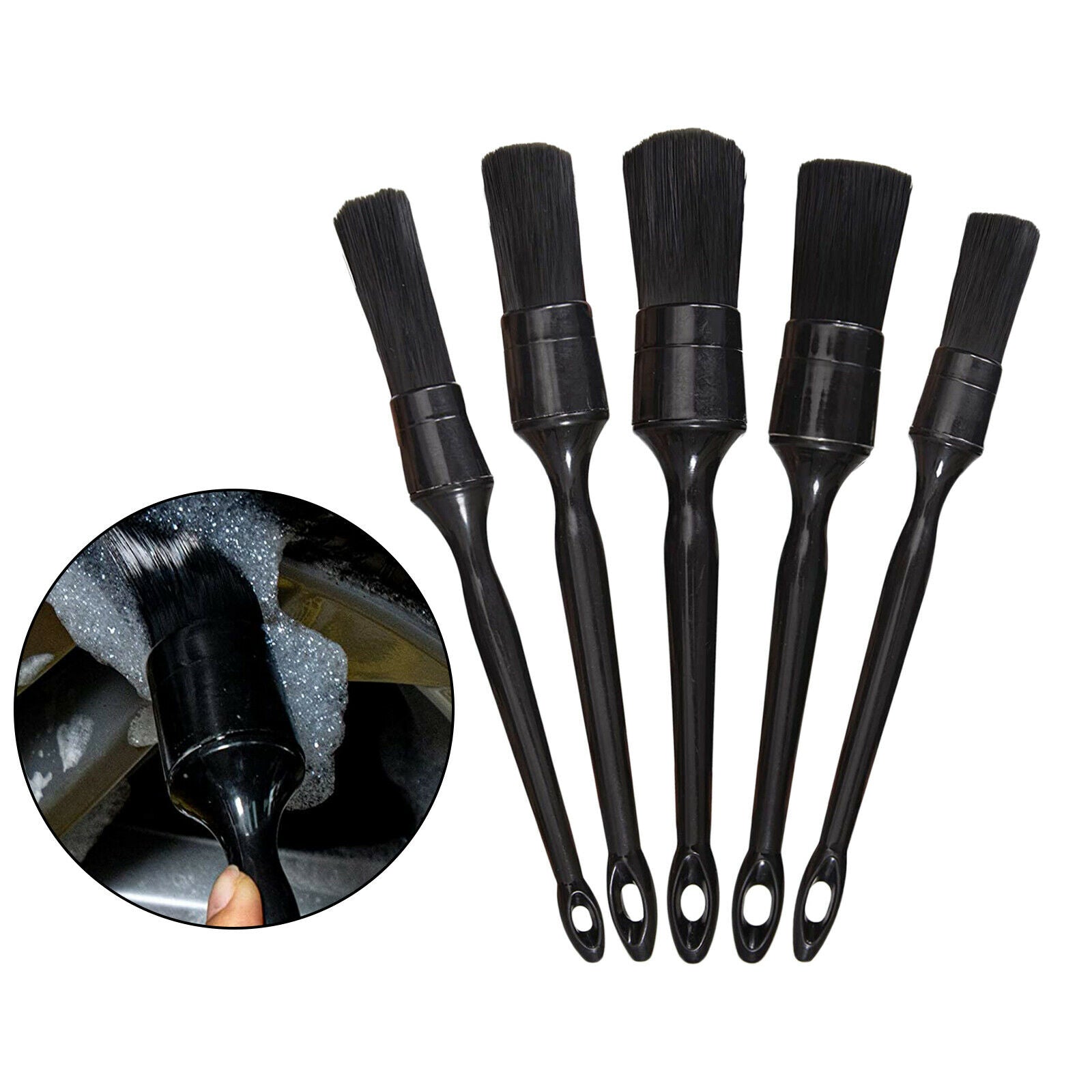 5pcs/Set Car Detailing Brush Kit Automotive Tires Wheel Detail Clean Brush