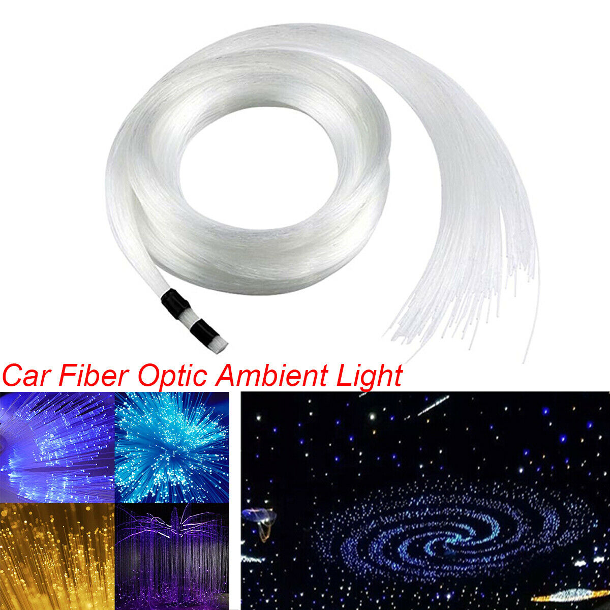 100PCS Car Interior Super Bright Ceiling Starry Sky Atmosphere Light Fiber Cable