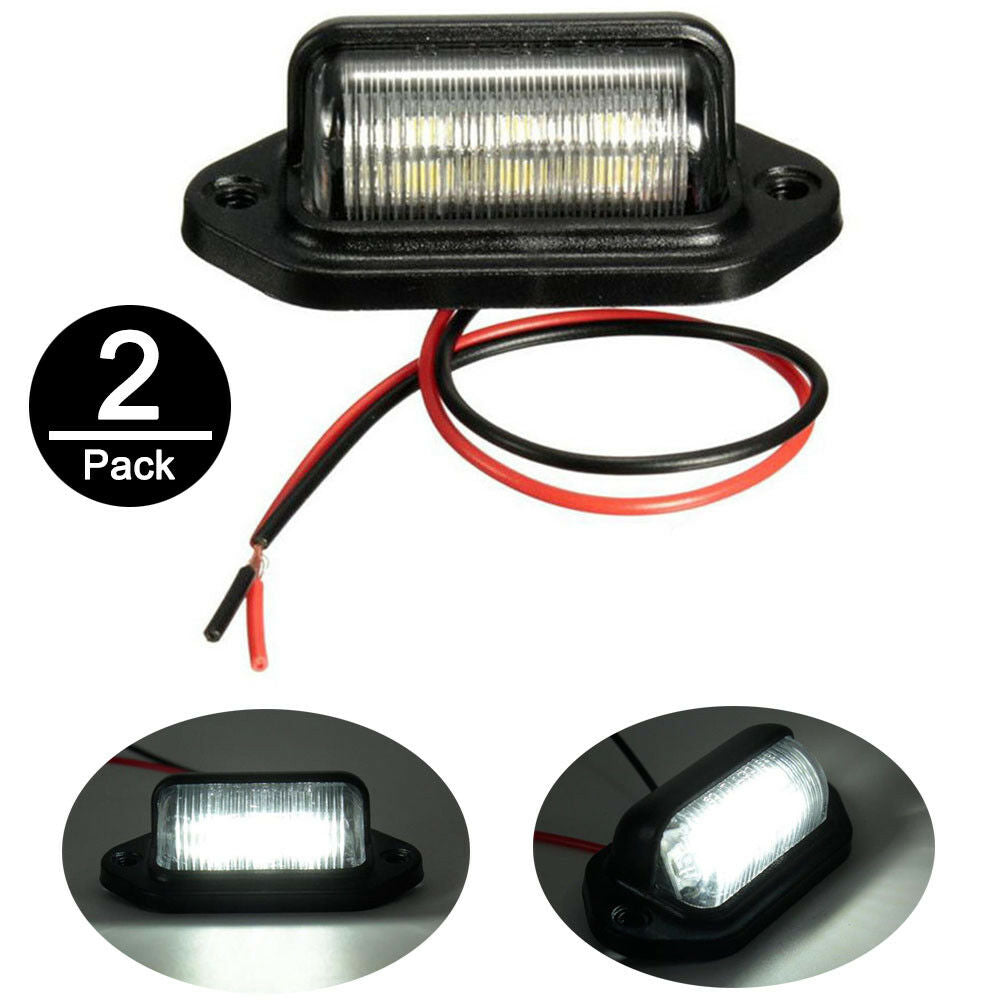 2 Pack 12V 6 SMD LED License Plate Lamp Light for Truck SUV Trailer Van
