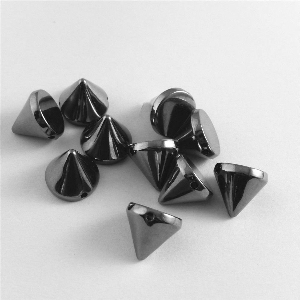 100 pcs Gun Black Rivet Beads Punk Style Bracelet Pendant Art Craft CCB Plastic