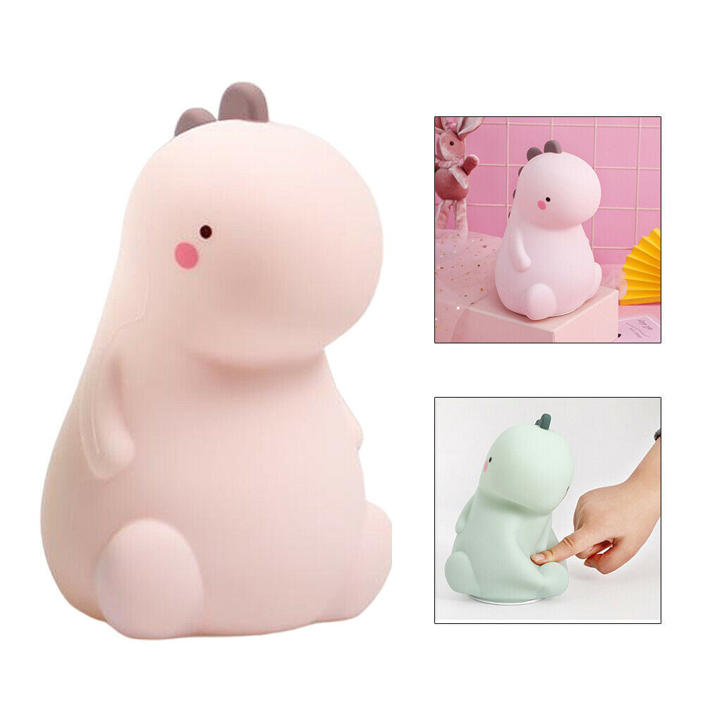 LED Night Light Bedside Lamp Color Changing Silicone Nursery Lamp Pink