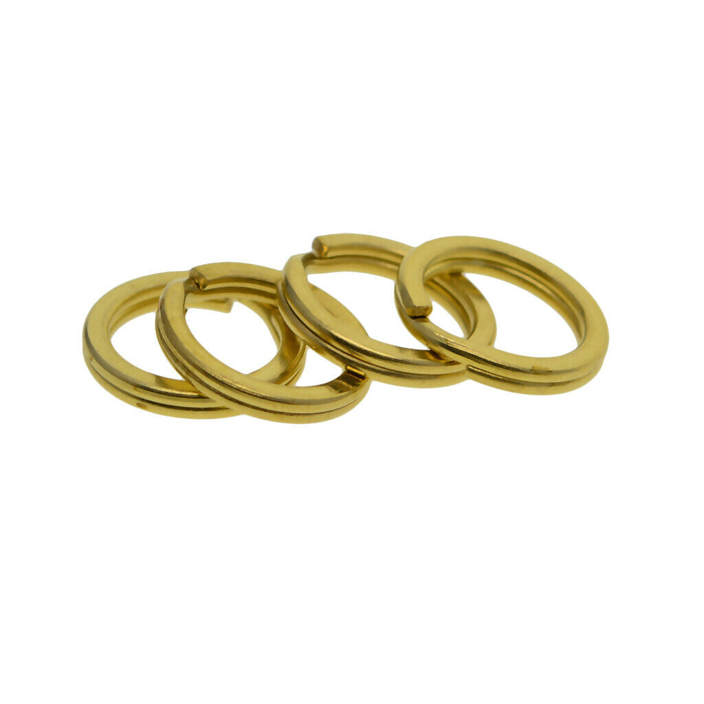 2X 20 Pcs 15 mm Flat Split Solid Brass Key Rings Keys Chain Bag Charms Clasp