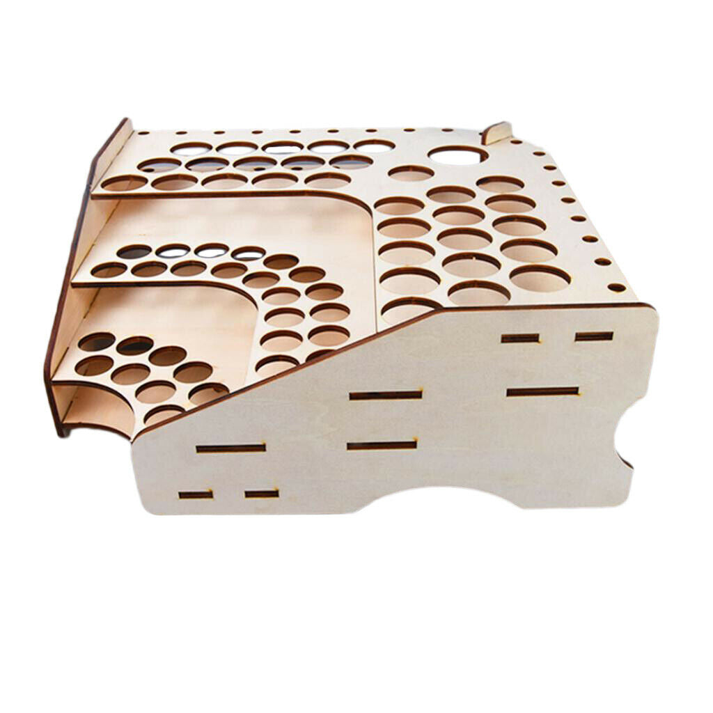 Large Paint Rack - Natural Wood - Paints Bottle Holder Modular Tools Stand