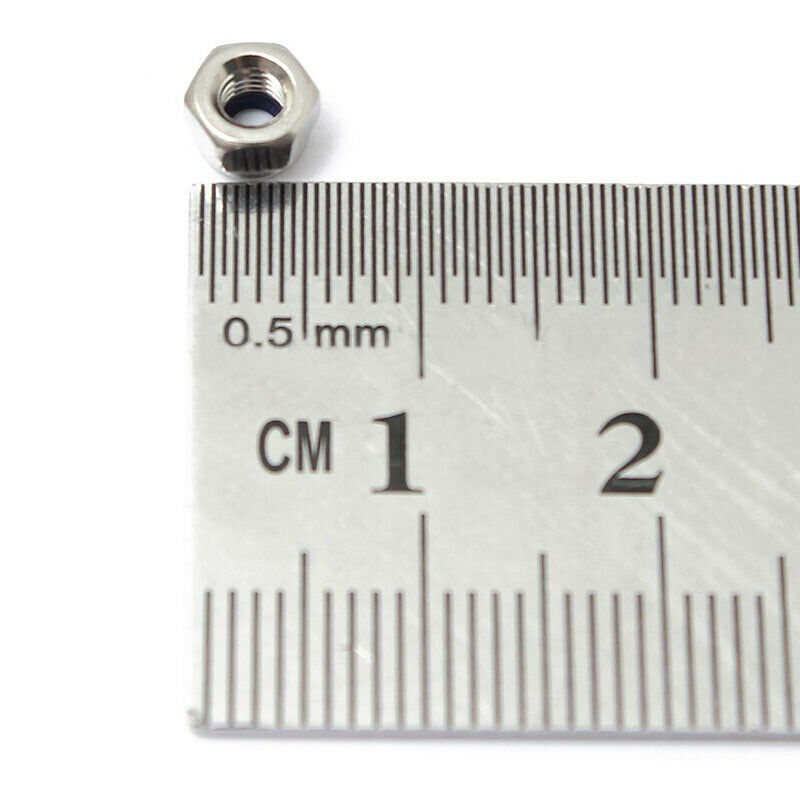 Stainless Steel Nylon Insert Hex Lock Nut - M3 100pcs