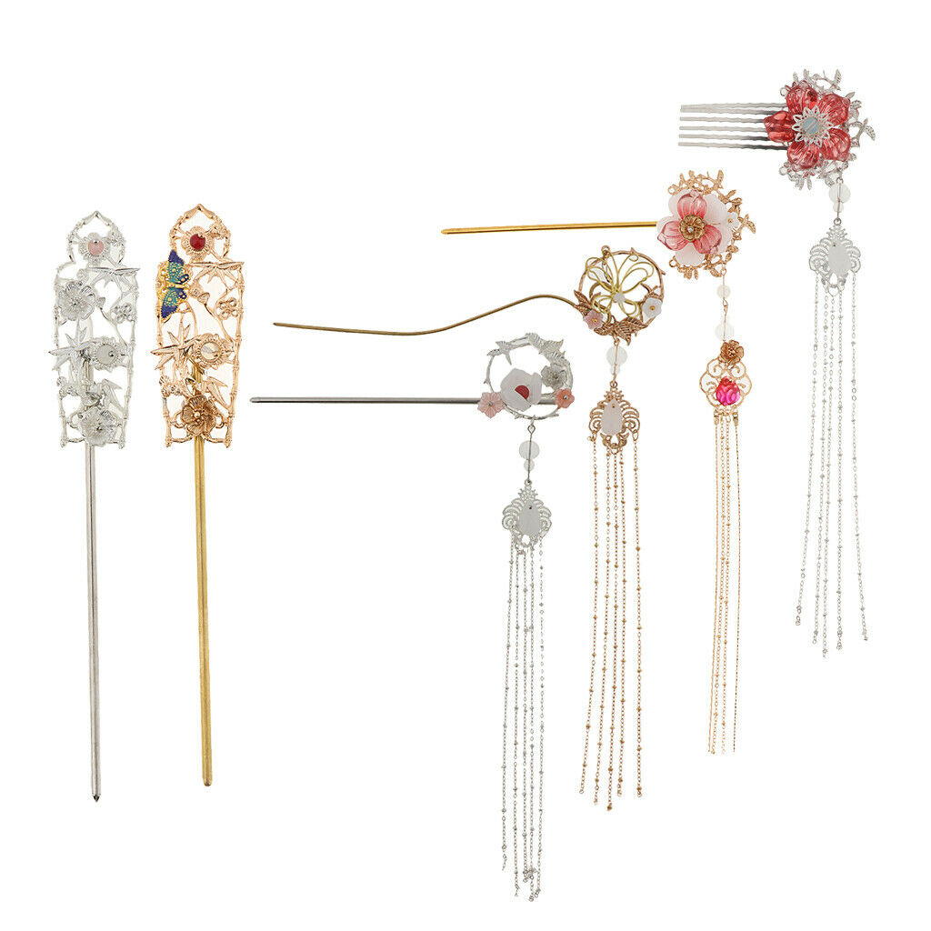 Traditional Ancient Chinese Wedding Party Filigree Butterfly Tassel A