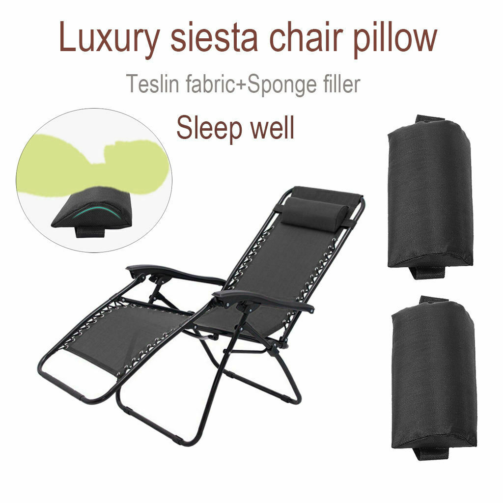 Folding Recliner Cloth + Headrest + Laces Set for Outdoor Garden Lounger