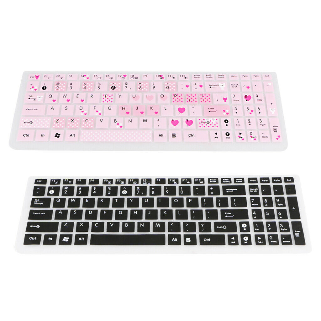 2pcs Collapsible Keyboard Film Keypad Skin Dust Dirt Remove Pink & Black