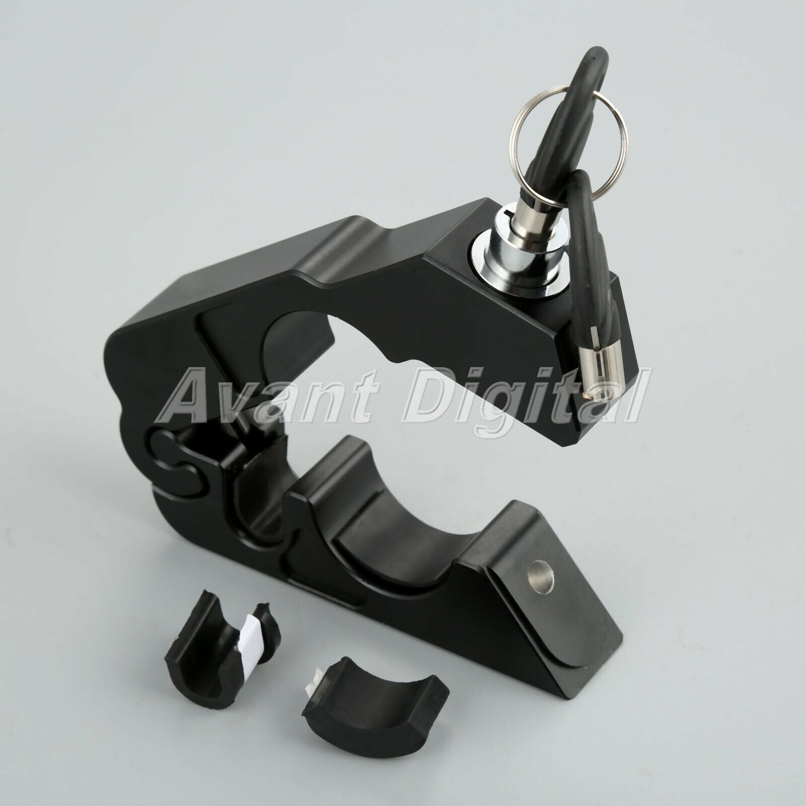 1X CNC Aluminum Motorcycle Handle Grip Brake Lever Anit Theft Security Caps-Lock