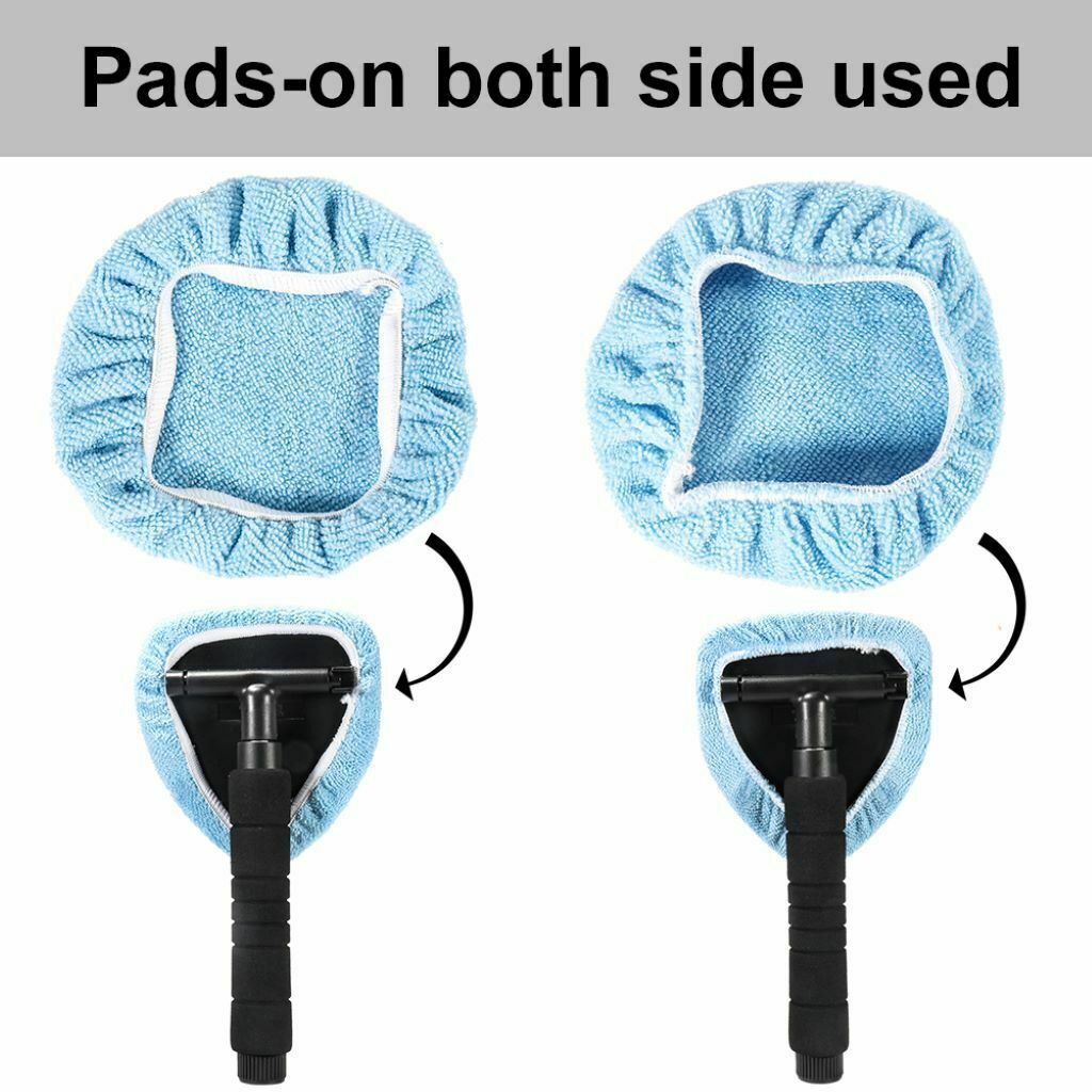 Windshield Windscreen Wiper Car Glass Window Cleaner w/ 2 Microfiber Pads