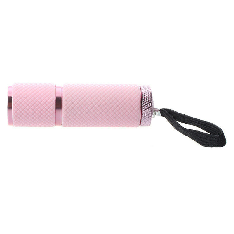 Outdoor Mini Pink Rubber Coated 9-LED Flashlight Torch G1I8I8