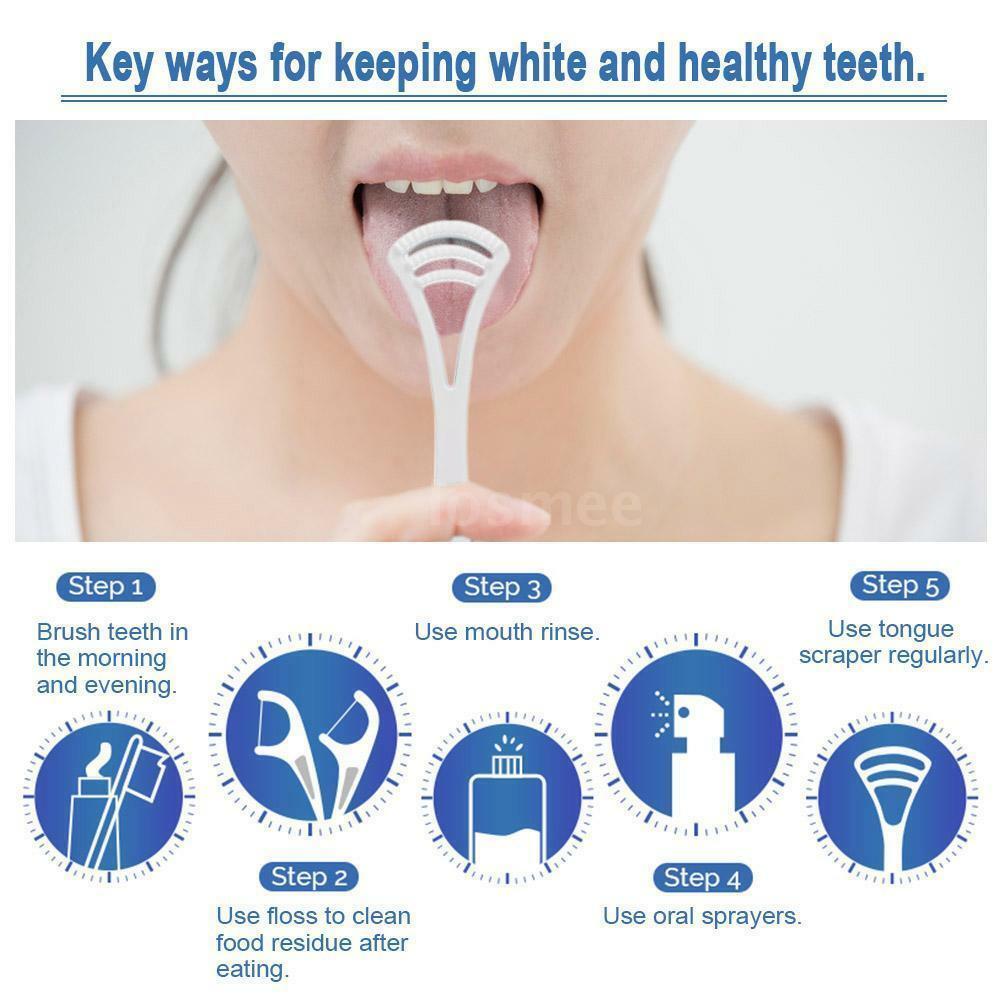 2Pcs Soft Tongue Cleaner Scraper Dental Mouth Oral Clean Heath Care Brush Tool