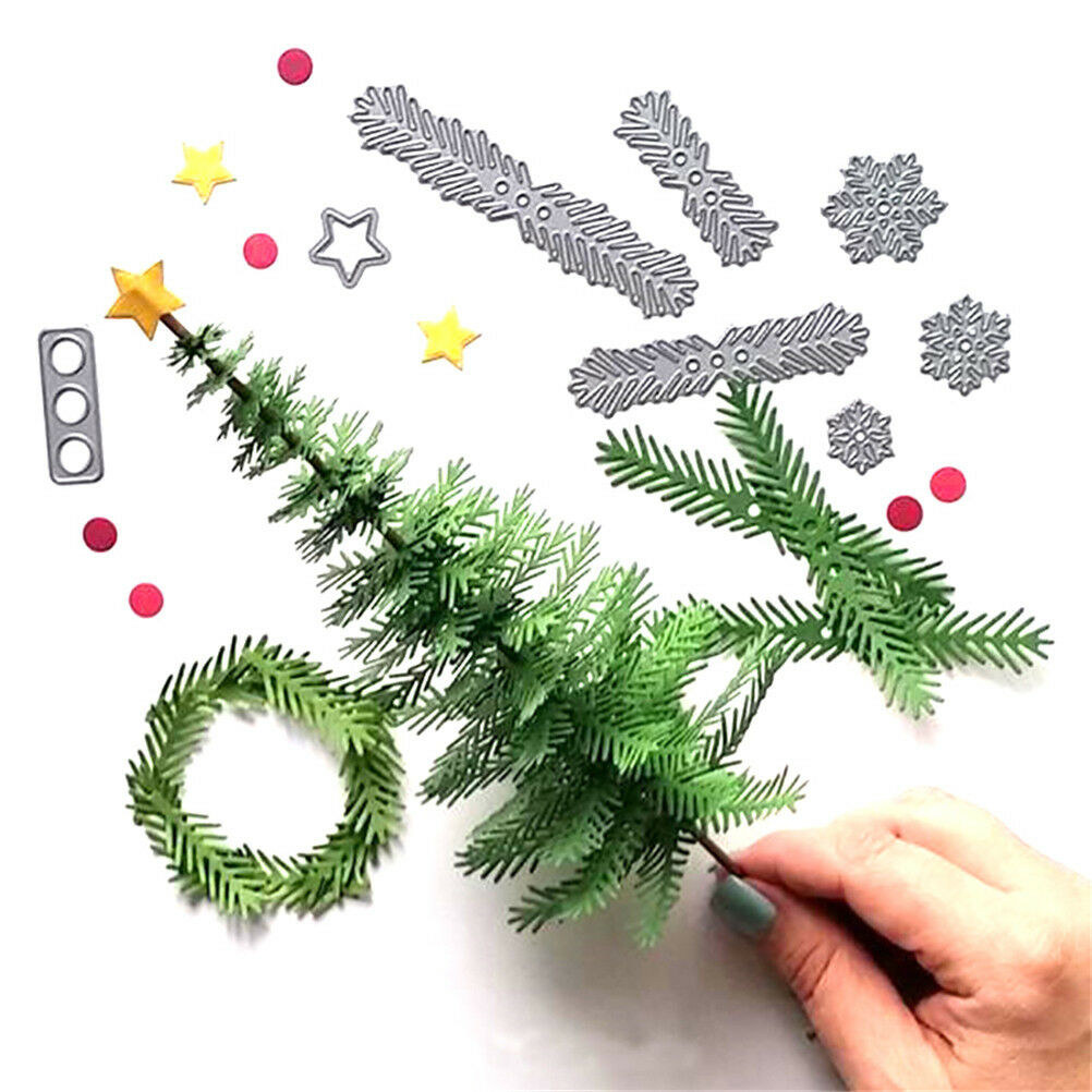 Metal Christmas Tree Wreath Cutting Dies Stencil Scrapbook DIY Paper Craf.l8